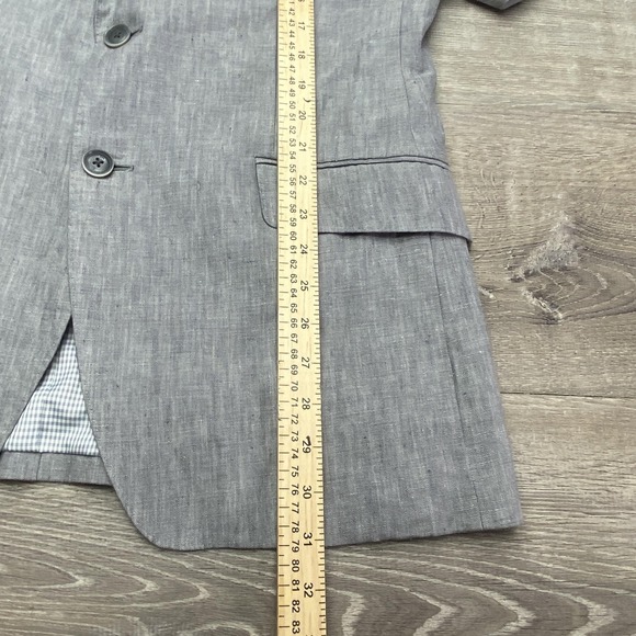 Banana Republic Suit Mens 40R 32x34 Gray Linen 2 Piece Slim Fit Summer Jacket - Picture 4 of 16